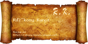 Rákosy Kanut névjegykártya